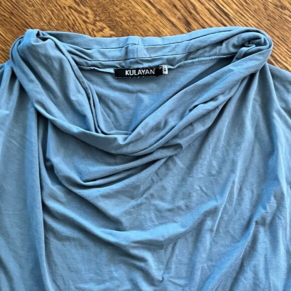 Kulayan Cowl Neck Top - Teal Blue - XL - Organic Bamboo Fabric - EUC - USA-Made - Picture 9 of 9